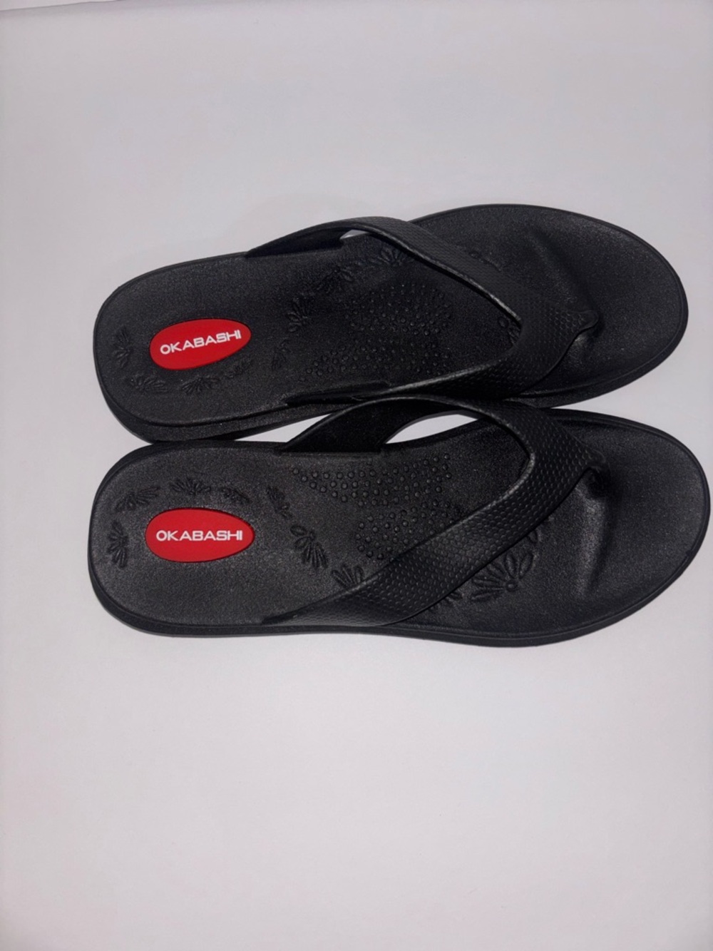 Okabashi Maui Flip Flops Black Sandals Women's Size ML - Picture 3 of 8